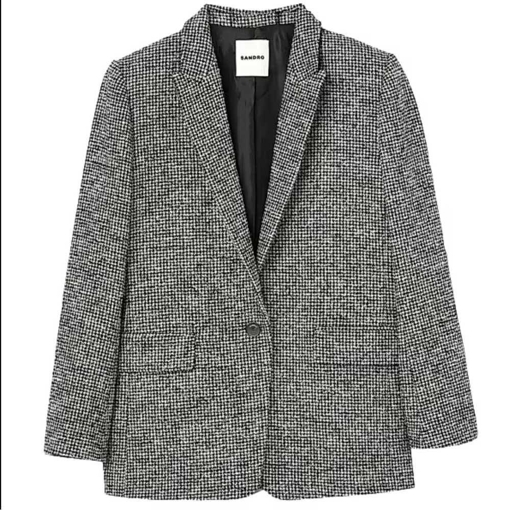 Sandro Women's wool-blend blazer houndstooth